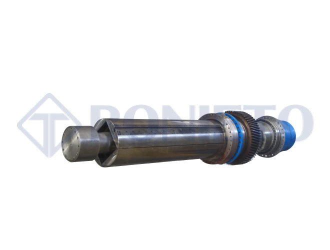 expanded and collapsed tension reel mandrel